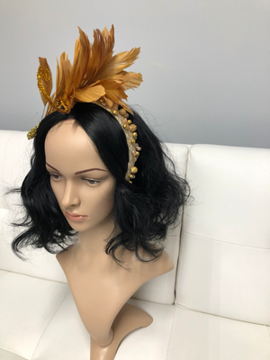 Gold bedazzled fascinator